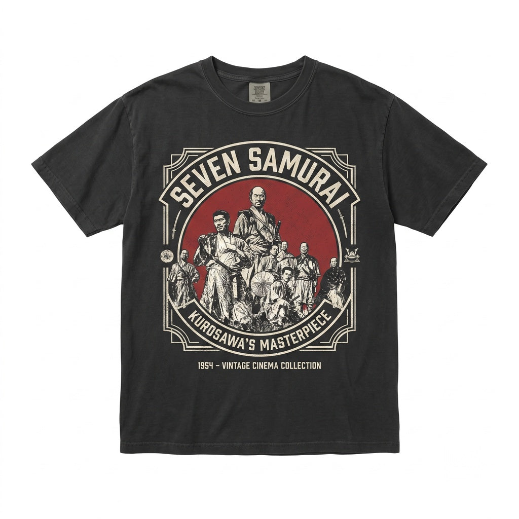 Seven Samurai Vintage 1954 Japanese Cinema Graphic Retro Cotton Unisex TShirt