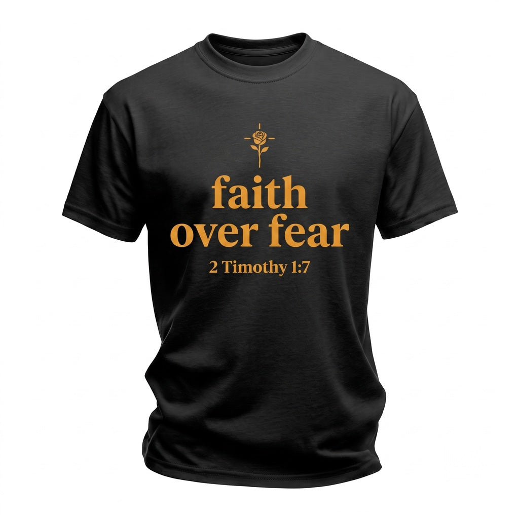 Faith Over Fear 2 Timothy 17 Christian Minimalist Religious Unisex TShirt