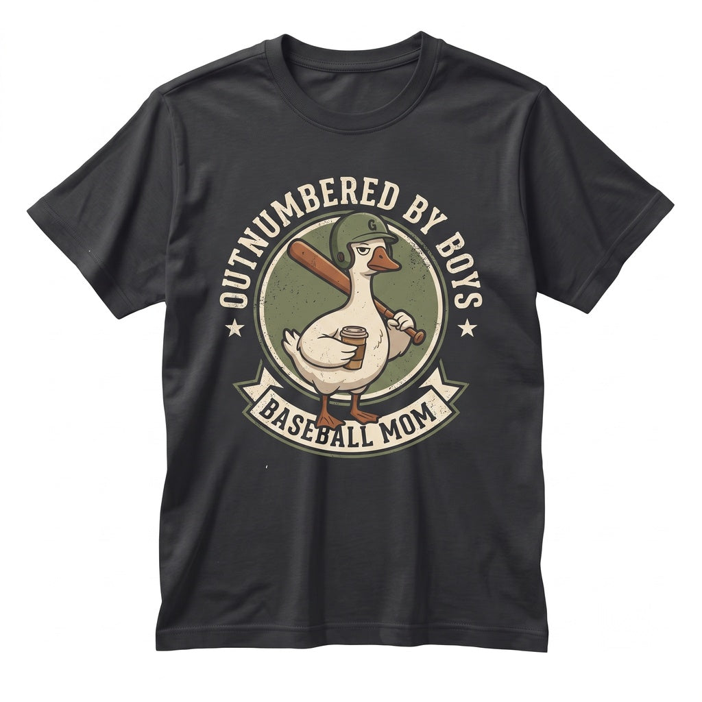 Funny Boy Mom Goose Outnumbered By Sons Graphic Baseball Mother’s Day Top Unisex TShirt