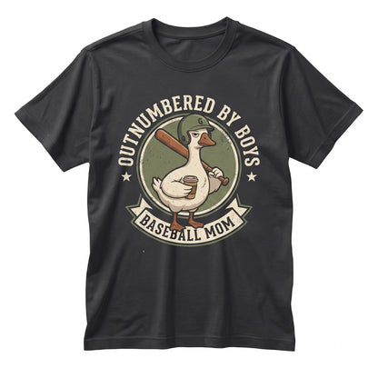 Funny Boy Mom Goose Outnumbered By Sons Graphic Baseball Mother’s Day Top Unisex TShirt