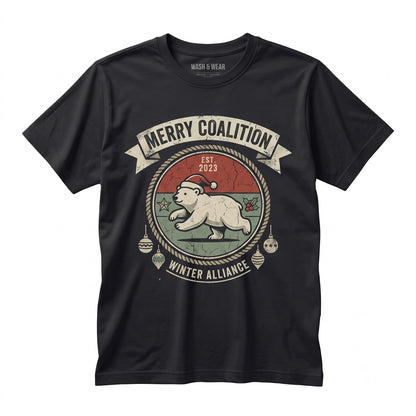 Three Festive Polar Bears Vintage Graphic Holiday Animal Christmas Gift Unisex TShirt