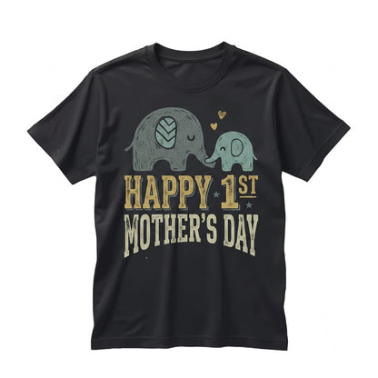 First Mothers Day Elephant Personalized New Mom Gift Unisex TShirt