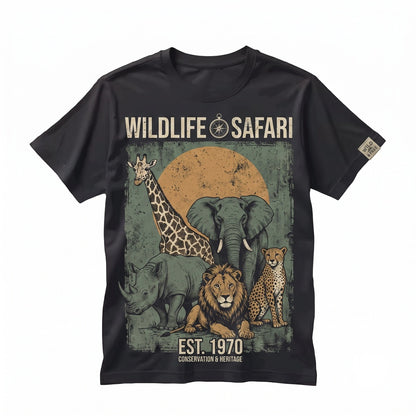Vintage African Safari Graphic Wild Animal Rustic Adventure Gift Unisex TShirt