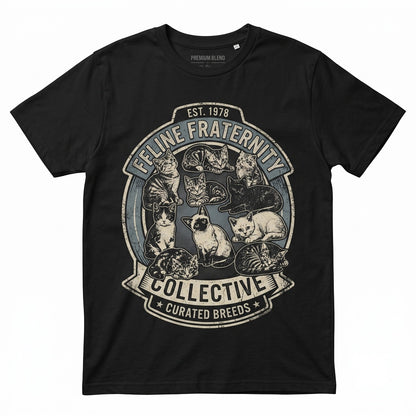 Vintage Cute Kitten Graphic Blue Collage Pet Mom Gift Unisex TShirt