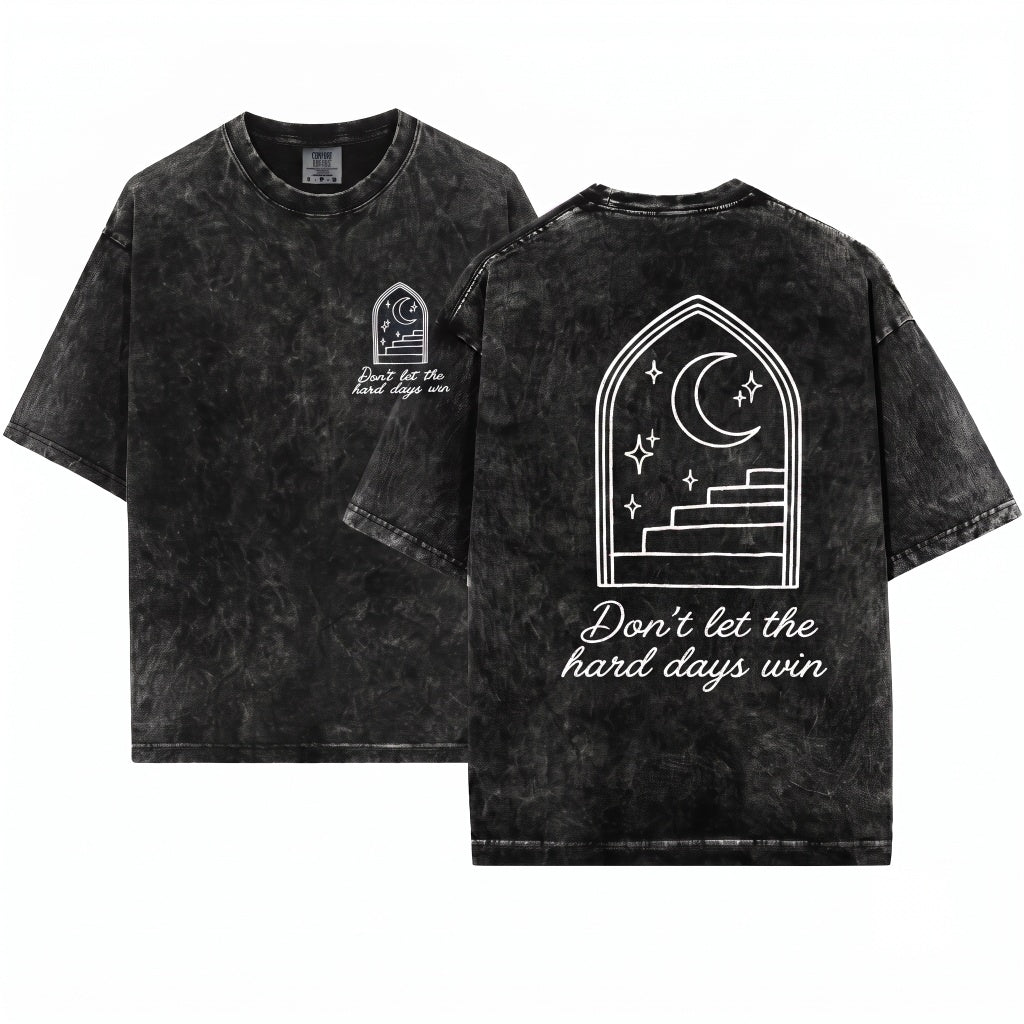 Dont Let the Hard Days Win Embroidered Nesta Archeron Mental Health Unisex Wash T-Shirt