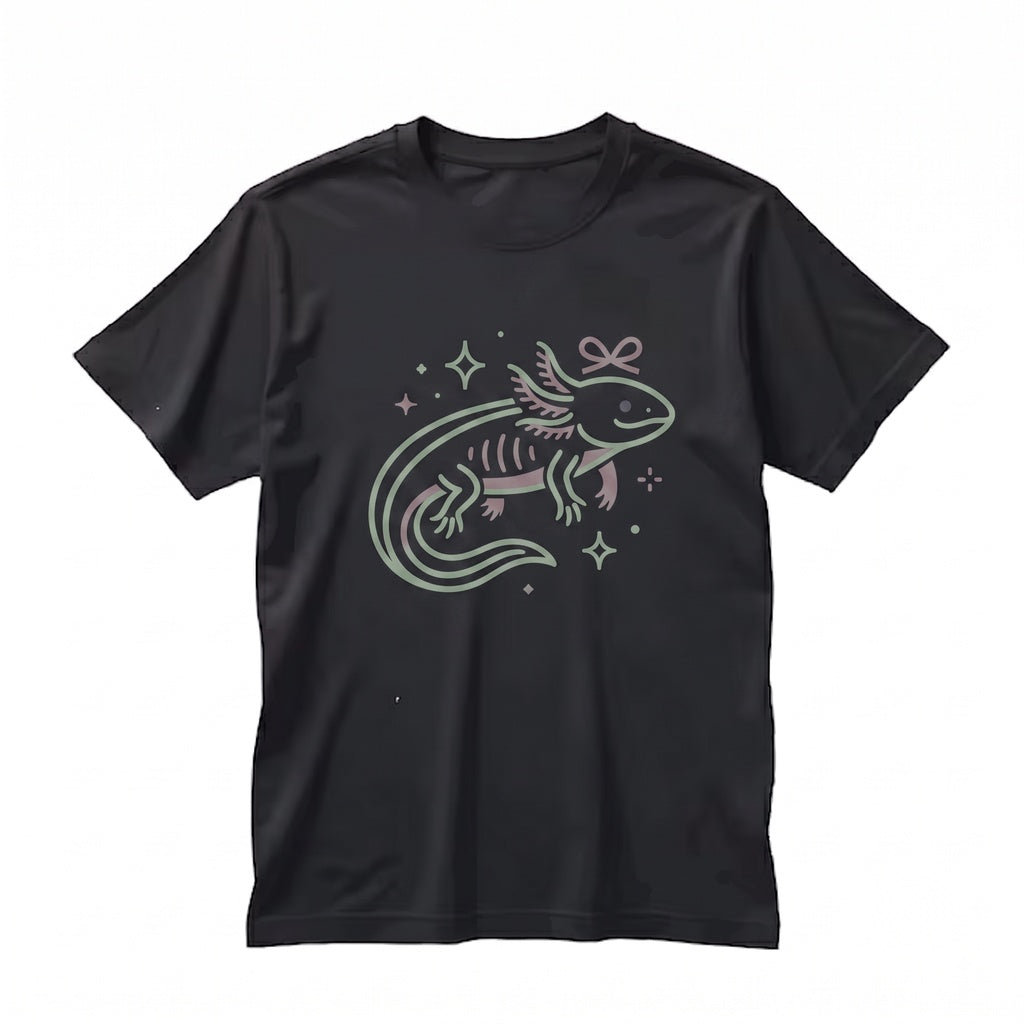 Cute Axolotl Lover Gift Granddaughter Daughter Bow Graphic Pullover Era Unisex TShirt