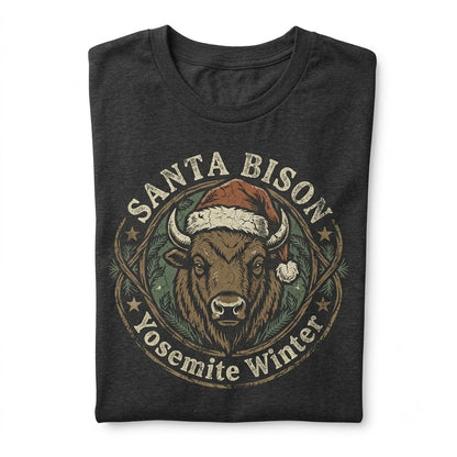 Christmas Bison Holiday Graphic Buffalo Western Wildlife Themed Apparel Gift Unisex TShirt