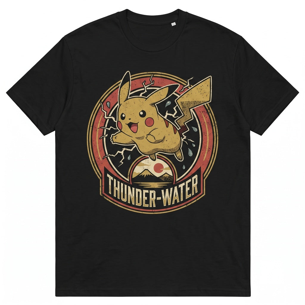 Vintage Retro Electric Mouse Japanese Landscape Graphic Washed Oversized Gamer Gift Unisex TShirt