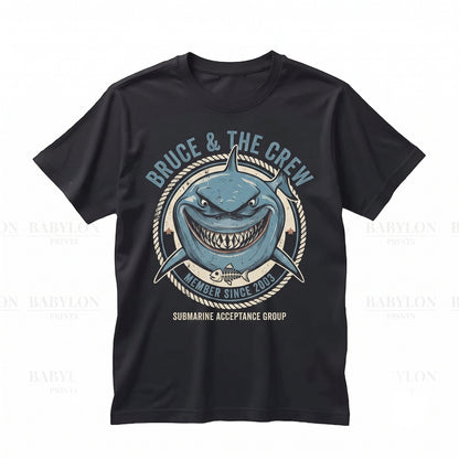 Vintage Clownfish Bruce Shark Ocean Movie Graphic Family Vacation Unisex TShirt