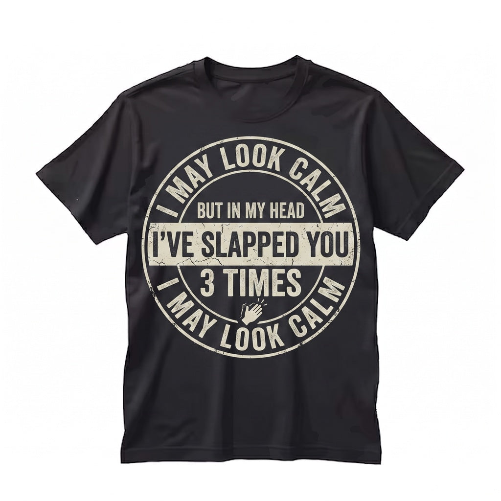 Funny Saying I May Look Calm Sarcastic Birthday Gifts for Him Her Humorous Joke Graphic Unisex TShirt