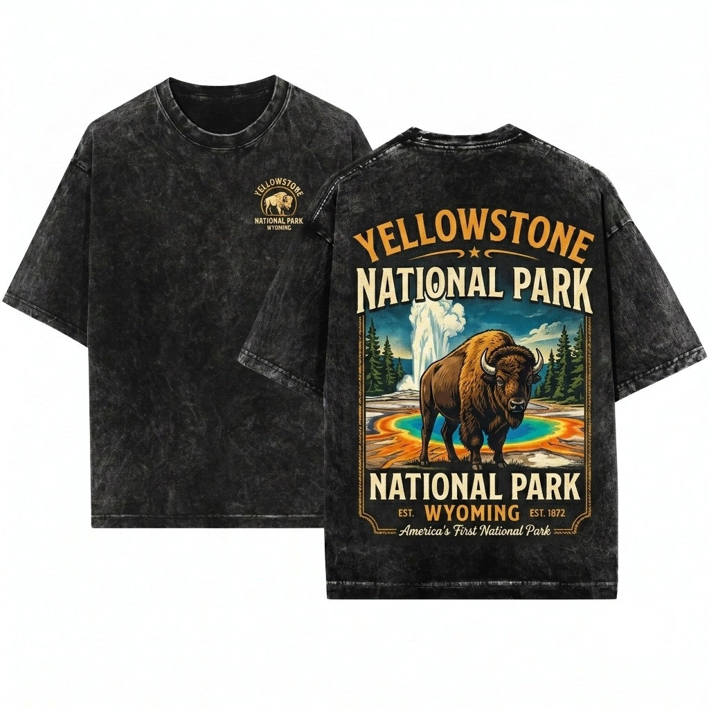 Rocky Mountain National Park Nature Outdoor Camping Hiking Graphic Unisex Wash T-Shirt