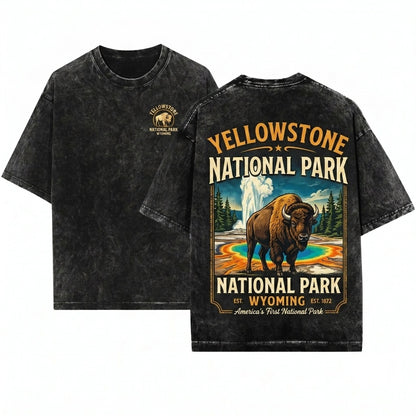 Rocky Mountain National Park Nature Outdoor Camping Hiking Graphic Unisex Wash T-Shirt