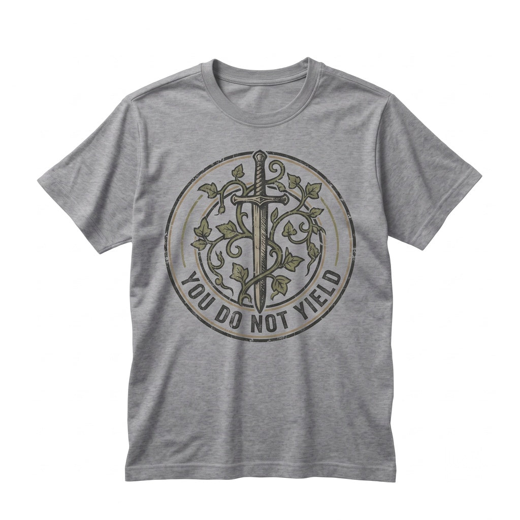 You Do Not Yield Bookish Embroidered Graphic Top, Fantasy Reader Apparel Unisex TShirt