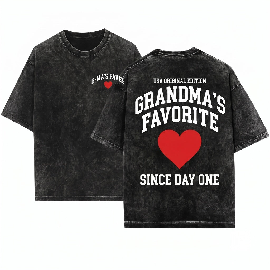 Grandma Favorite Cute Family Sweet Grandparent Gift Unisex Wash T-Shirt