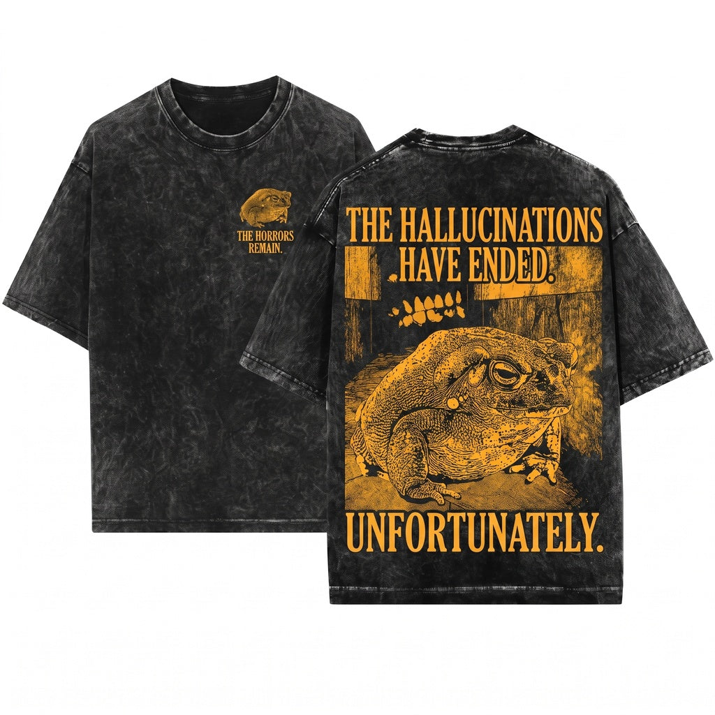 Funny Vintage Japanese Frog The Hallucinations Have Ended Unisex Wash T-Shirt