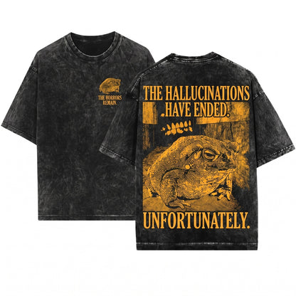 Funny Vintage Japanese Frog The Hallucinations Have Ended Unisex Wash T-Shirt
