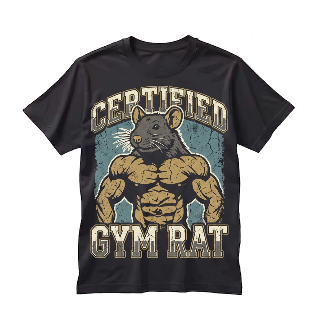 Certified Gym Rat Vintage 90s Retro Graphic Meme Pump Cover Funny Lifting Lovers Gift Unisex TShirt