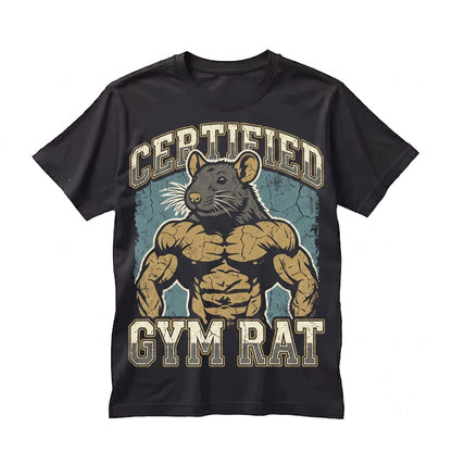 Certified Gym Rat Vintage 90s Retro Graphic Meme Pump Cover Funny Lifting Lovers Gift Unisex TShirt