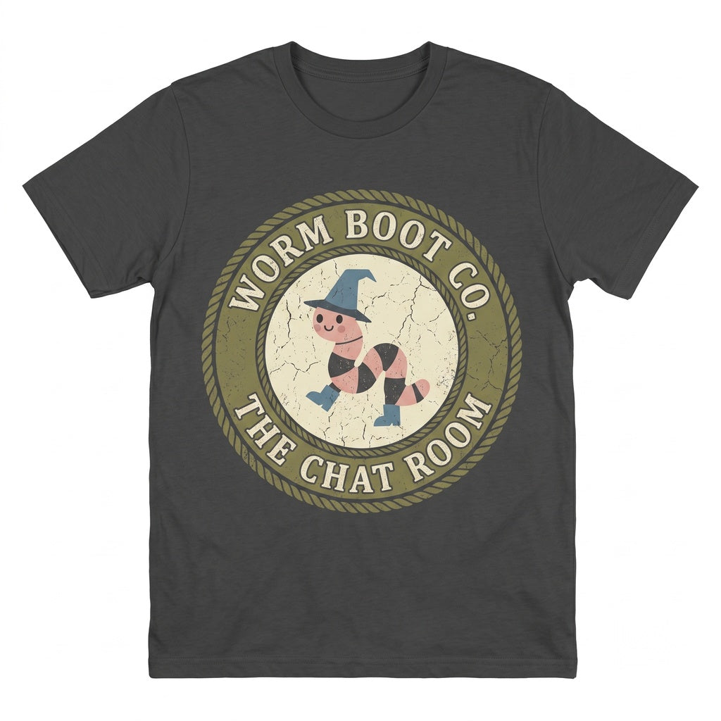 Funny Worms in Boots Graphic Top, Cute Retro Whimsical Nature Vintage Gift Apparel Unisex TShirt