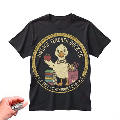 Cute Goose Teacher Graphic Tee, Whimsical Classroom School Funny Reading Education Style Top Gift Unisex TShirt