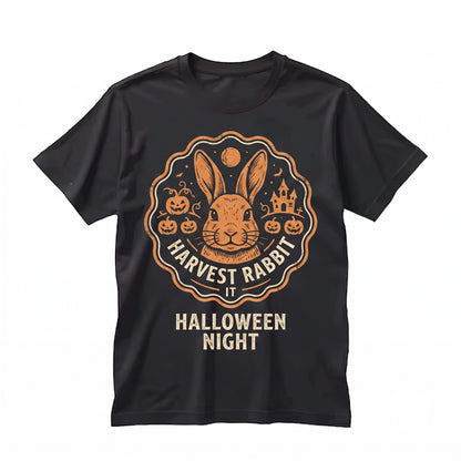 Vintage 90s Spooky Halloween Rabbit Howling At Full Moon Funny Bunny Lover Gift Unisex TShirt