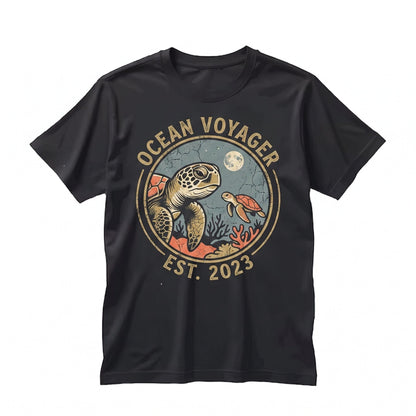 Vintage Sea Turtle Ocean Graphic Beach Save Marine Life Lover Gift 90s Animal Apparel Unisex TShirt