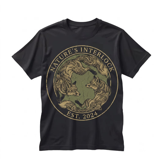 Vintage Japanese Red Fox Retro Tattoo Style Woodland Animal Graphic Unisex TShirt