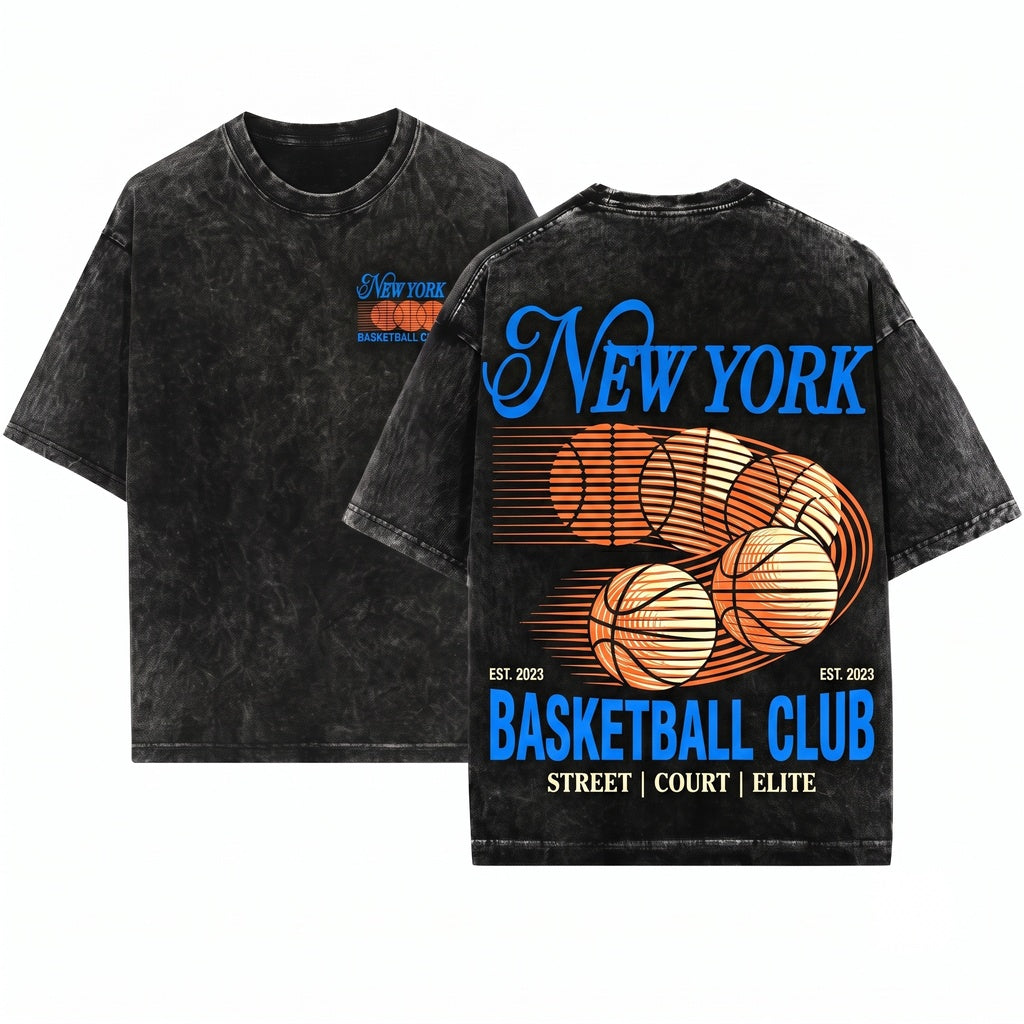 Vintage 90s NYC Basketball Graphic Unisex Wash T-Shirt