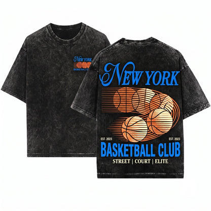 Vintage 90s NYC Basketball Graphic Unisex Wash T-Shirt