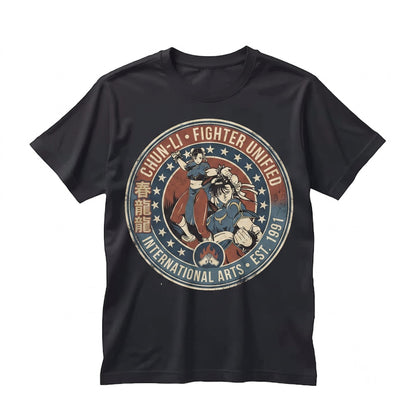 Chun Li Vintage Anime Retro 90s Fighter Arcade Gamer Graphic Top, Unisex TShirt