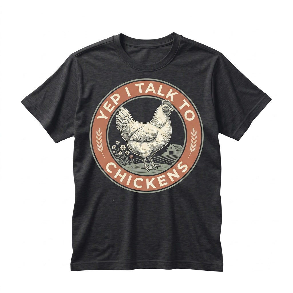 Yep I Talk To Chickens Funny Cute Lover Gift Farmer Farming Animal Farm Life Peckers Rooster Mom Unisex TShirt