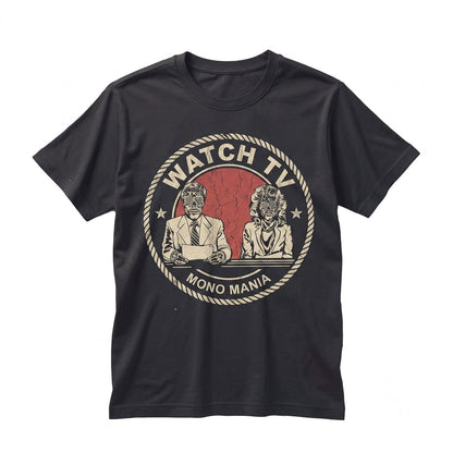 Watch TV Obey Anti Establishment 1980s Sci-Fi Horror Action Aliens Faded Heavyweight Unisex TShirt