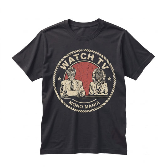 Watch TV Obey Anti Establishment 1980s Sci-Fi Horror Action Aliens Faded Heavyweight Unisex TShirt