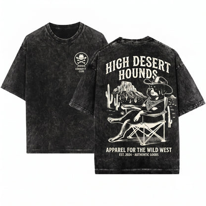 Vintage Western Cowboy Rottweiler Retro Desert Dog Owner Gift Unisex Wash T-Shirt
