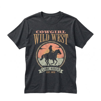 Vintage Cowgirl Graphic Retro Wild West Apparel Unisex TShirt