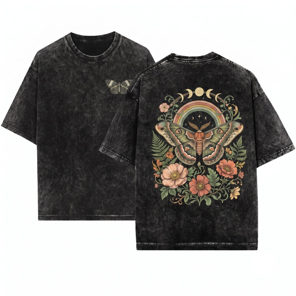 Oversized Boho Butterfly Garment Dyed Aesthetic Gift Unisex Wash T-Shirt