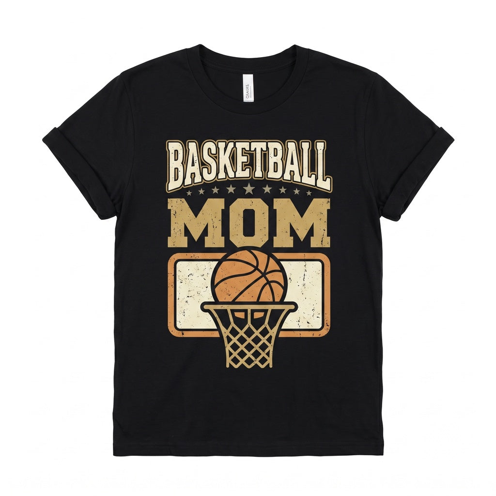 Basketball Mom Game Lover Girls Player Coach Daughter Birthday Present Fans Support Parent Practice Unisex TShirt