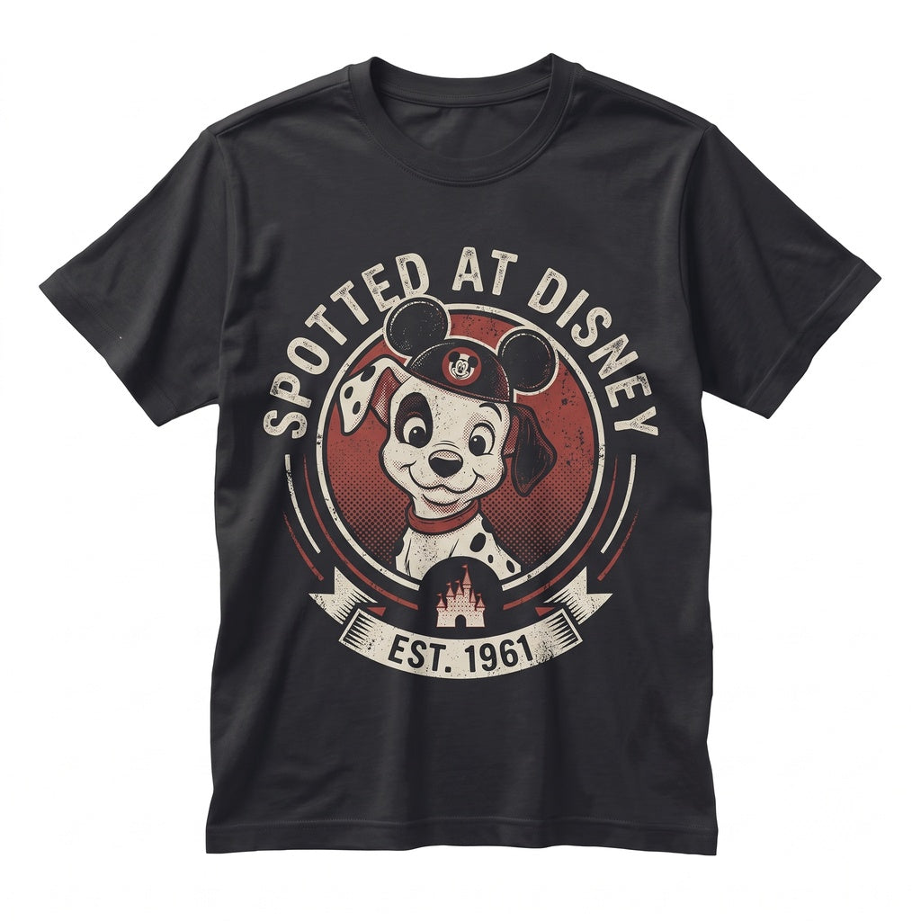 Retro Dalmatian Pongo Perdita Cute Spotted Puppy Dog Graphic Unisex TShirt