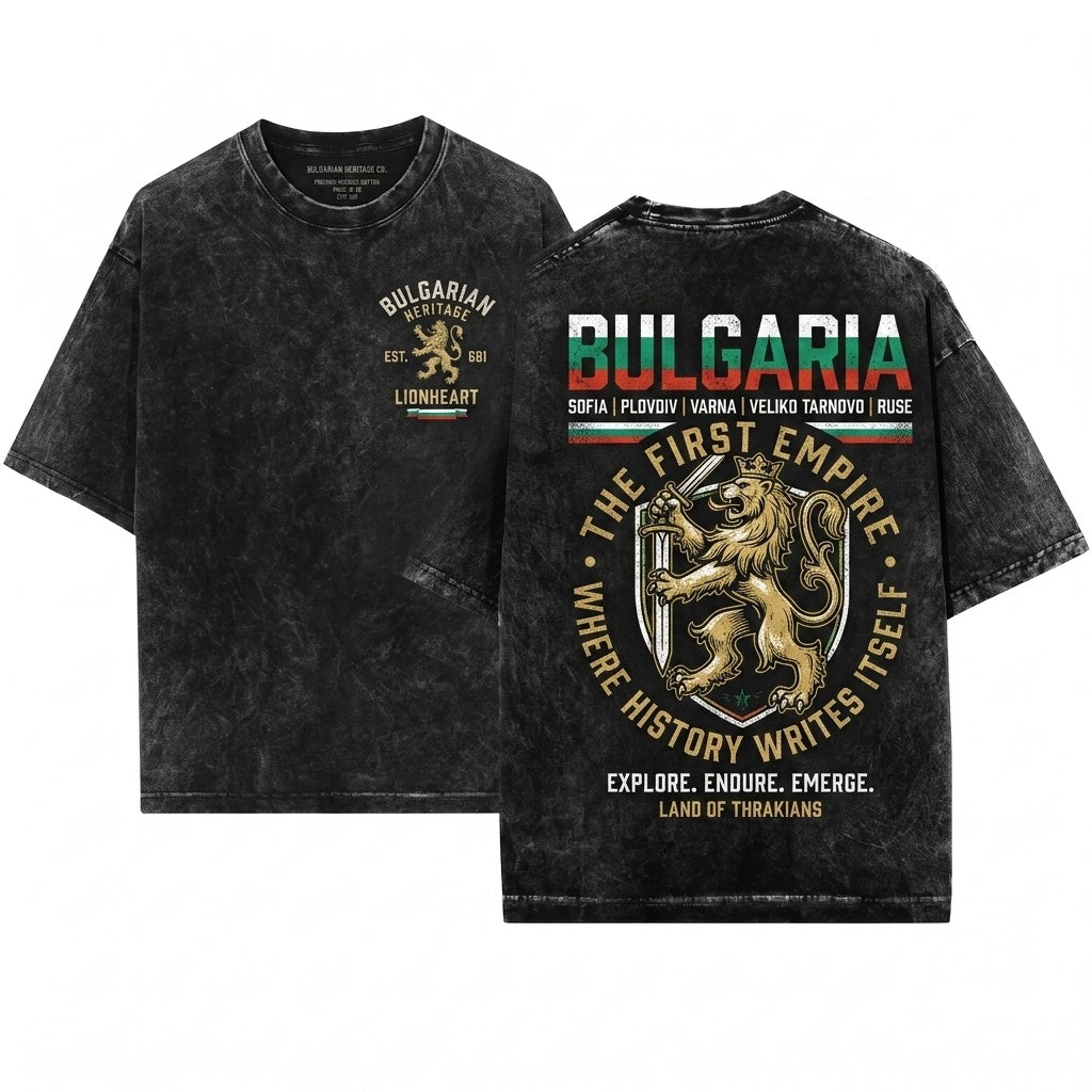 Bulgaria Patriotic National Bulgarian Traveler Birthday Gift Unisex Wash T-Shirt