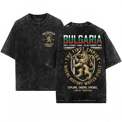 Bulgaria Patriotic National Bulgarian Traveler Birthday Gift Unisex Wash T-Shirt