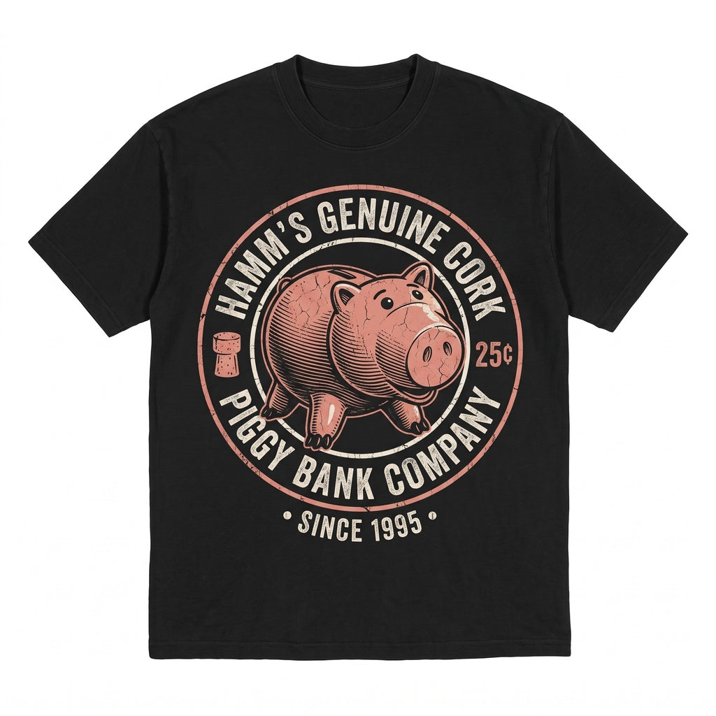 Vintage Hamm Piggy Bank Theme Park Family Vacation Graphic Oversized Unisex TShirt