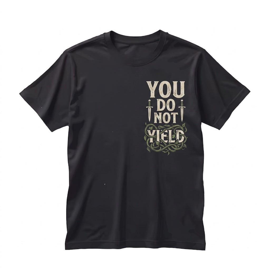 You Do Not Yield Bookish Embroidered Graphic Top, Fantasy Reader Apparel Unisex TShirt