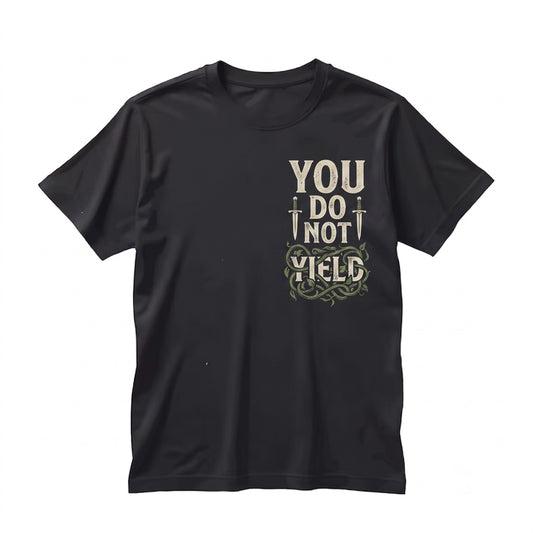You Do Not Yield Bookish Embroidered Graphic Top, Fantasy Reader Apparel Unisex TShirt