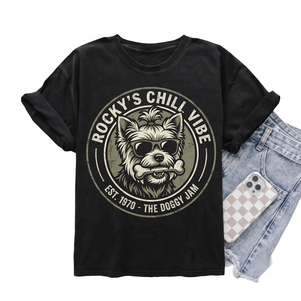 Funny Yorkie Yorkshire Terrier Vintage Guitar Rock Music Dog Mom Dad Gift Unisex TShirt