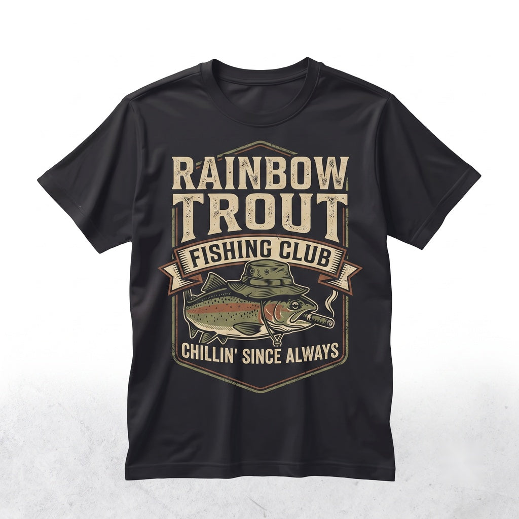 Funny Vintage Trout Angler Graphic Smoking Hat Fly Fishing Gift for Him Unisex TShirt