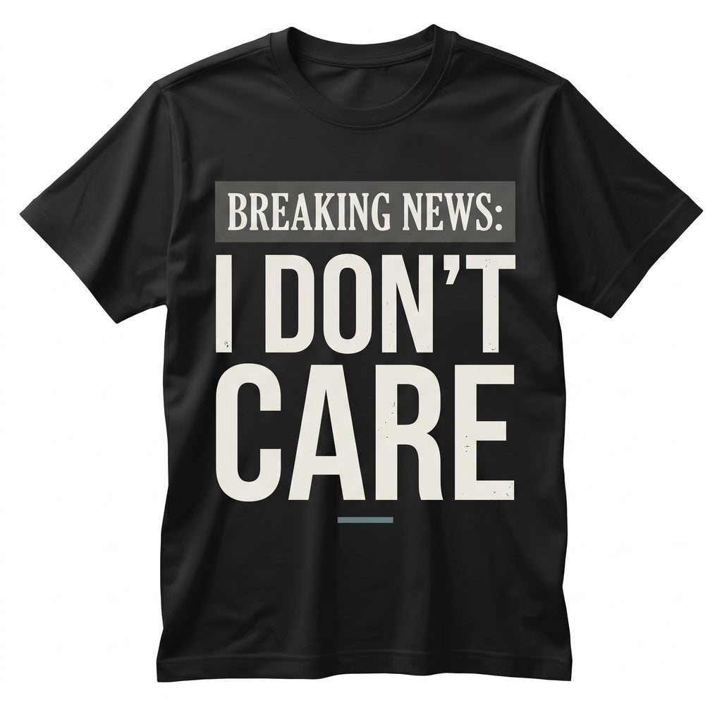 Funny Sarcastic I Dont Care Graphic Novelty Birthday Present for Friend Slogan Top Unisex TShirt