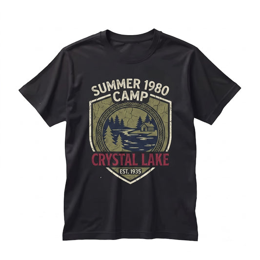 Camp Crystal Lake Retro Horror Movie Graphic Slasher Summer Counselor Costume Unisex TShirt