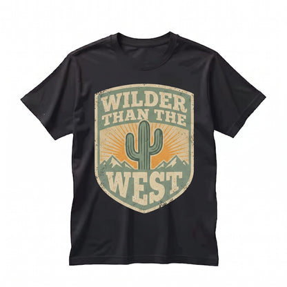 Wild Southwest Desert Vibes Cactus Graphic Rodeo Cowboy Country Music Apparel, Western Life Gift for Adults, Unisex TShirt
