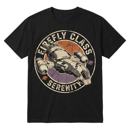 Vintage Serenity Spaceship Sci-Fi Space Western Graphic Apparel Unisex TShirt