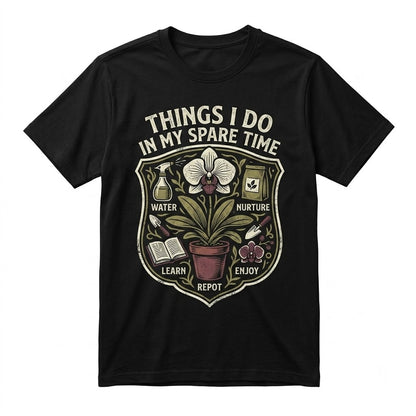 Green Thumb Gift Botanical Gardening Orchid Floral Graphic Illustration Unisex TShirt